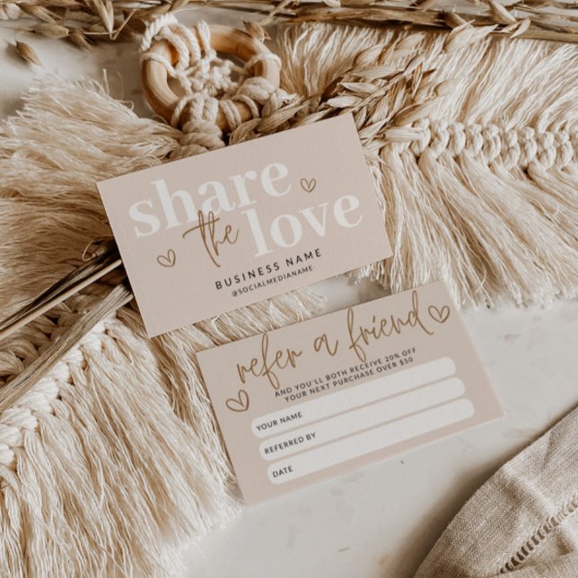Tarjeta De Recomendación Modern Boho Refer A Friend Discount Coupon Card (Refer a Friend Discount Business Card)