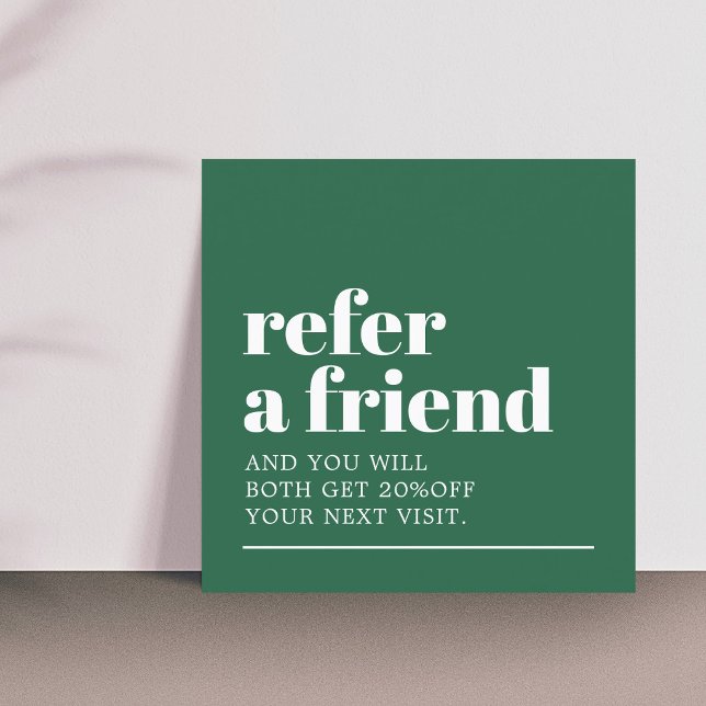 Tarjeta De Recomendación Modern Bold Green White Beauty Salon (Subido por el creador)