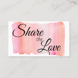 Tarjeta De Recomendación Moderna acuarela rosa Brote de pincel Compartir am