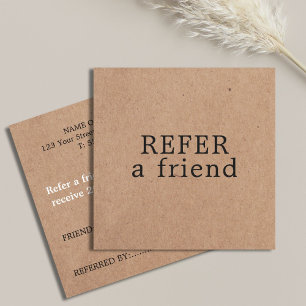 Tarjeta De Recomendación Moderna Belleza Kraft Impresa Elegante