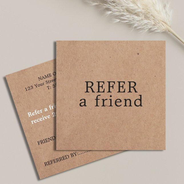 Tarjeta De Recomendación Moderna Belleza Kraft Impresa Elegante (Subido por el creador)