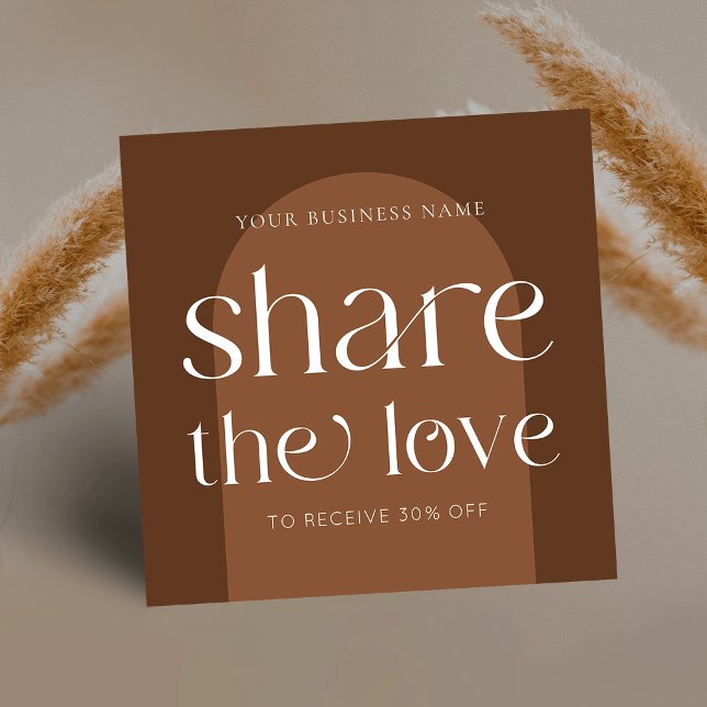 Tarjeta De Recomendación Moderna Terracota del Boho le hace referencia a un (You can customize all colors to match your brand + add your logo and business details)