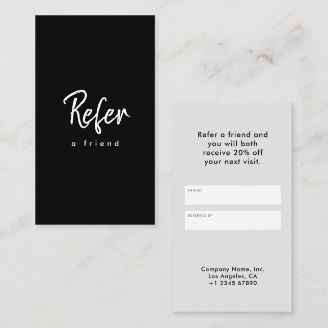 Tarjeta De Recomendación Moderno Minimalista Simple (Anverso / Reverso)