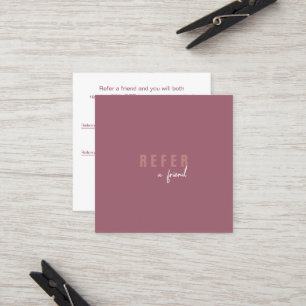 Tarjeta De Recomendación Moderno Rosa mínimo y turbulento simple cliente