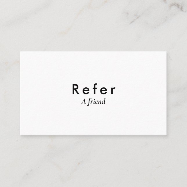 Tarjeta De Recomendación Moderno Simple Negro y Blanco (Anverso)
