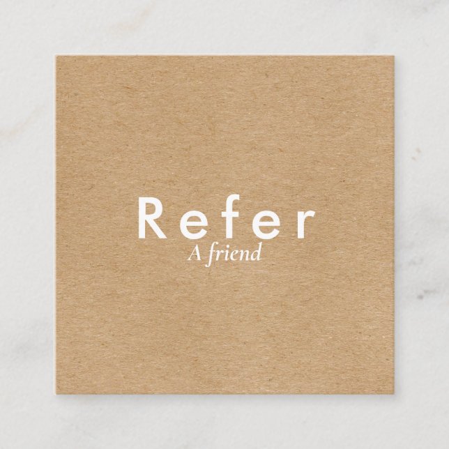 Tarjeta De Recomendación Moderno Simple Rústico Kraft (Anverso)