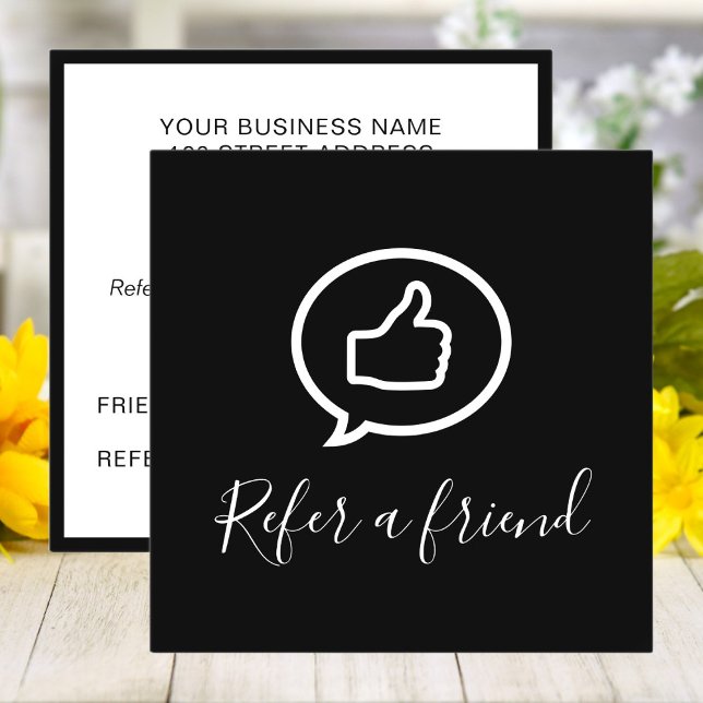 Tarjeta De Recomendación Moderno y elegante negro y blanco (Subido por el creador)