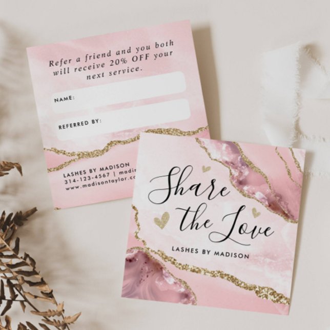 Tarjeta De Recomendación Monograma de la Moda de la mezcla de Purpurina de  (Subido por el creador)