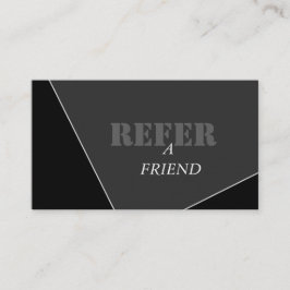 Tarjeta De Recomendación Monograma negro gris artístico moderno