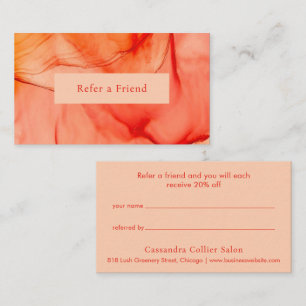 Tarjeta De Recomendación Naranja Rojo Moderno Resumen elegante