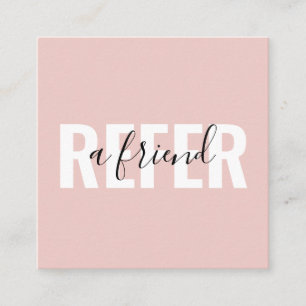 Tarjeta De Recomendación Negro blanco rosado de Rubor moderno se refiere a 