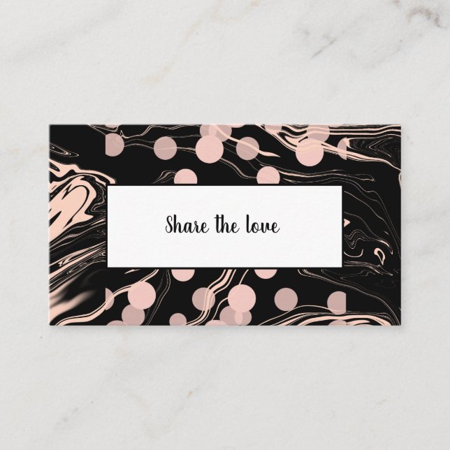 Tarjeta De Recomendación negro de mármol (Anverso)