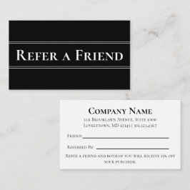 Tarjeta De Recomendación Negros y blancos se refieren a un amigo