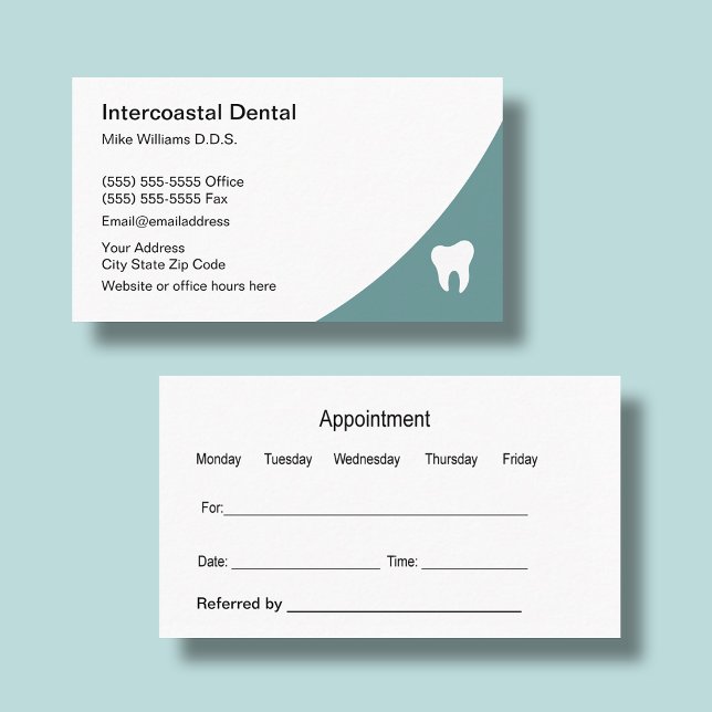 Tarjeta De Recomendación Oficina dental simple y moderna (Subido por el creador)