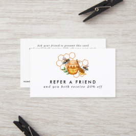 Tarjeta De Recomendación Panal de abeja de acuarela moderna