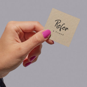 Tarjeta De Recomendación Papel Kraft Simple Moderno Mínimo Negocio