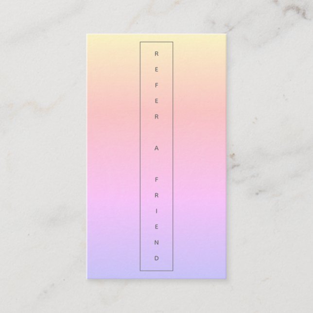 Tarjeta De Recomendación Pastel de arcoiris Minimalista moderno (Anverso)