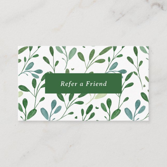 Tarjeta De Recomendación Patrón de vegetación moderno (Anverso)