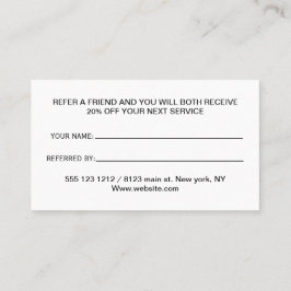 Tarjeta De Recomendación Paw de perro blanco en el servicio de Grooming de 