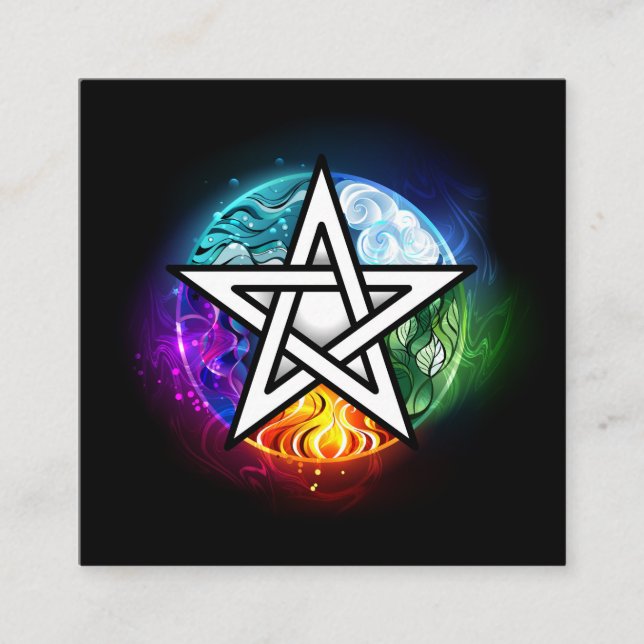 Tarjeta De Recomendación Pentagrama de Wiccan (Anverso)