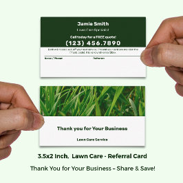 Tarjeta De Recomendación Personalizado Image Lawn Care Service Gracias