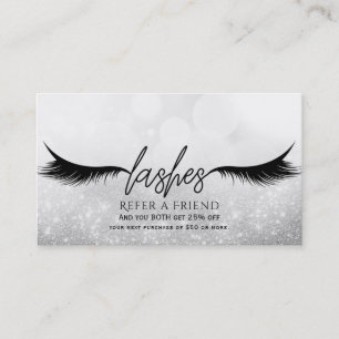 Tarjeta De Recomendación Pestañas Extensiones de Pestañas Plata Recomienda 