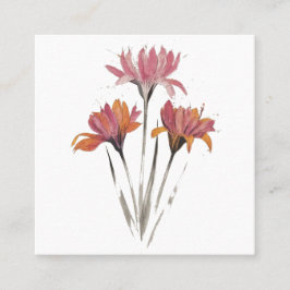 Tarjeta De Recomendación Petal Splashes: acuarela y lápiz de arte floral