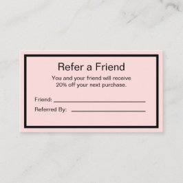 Tarjeta De Recomendación Pinta pálida simple y negro tu logotipo aquí