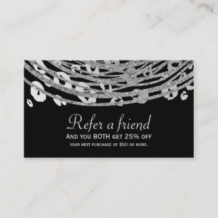 Tarjeta De Recomendación Plata Glam Impresión Exótica Cheetah Referir un Am