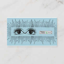 Tarjeta De Recomendación Pretty Lashes Modern Blue Minimalist Eye Illustrat