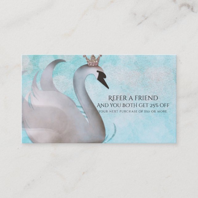 Tarjeta De Recomendación Princesa Cisne Cuento de Hadas Recomienda a un Ami (Anverso)