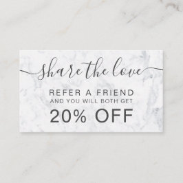 Tarjeta De Recomendación Profesional de mármol blanco moderno del