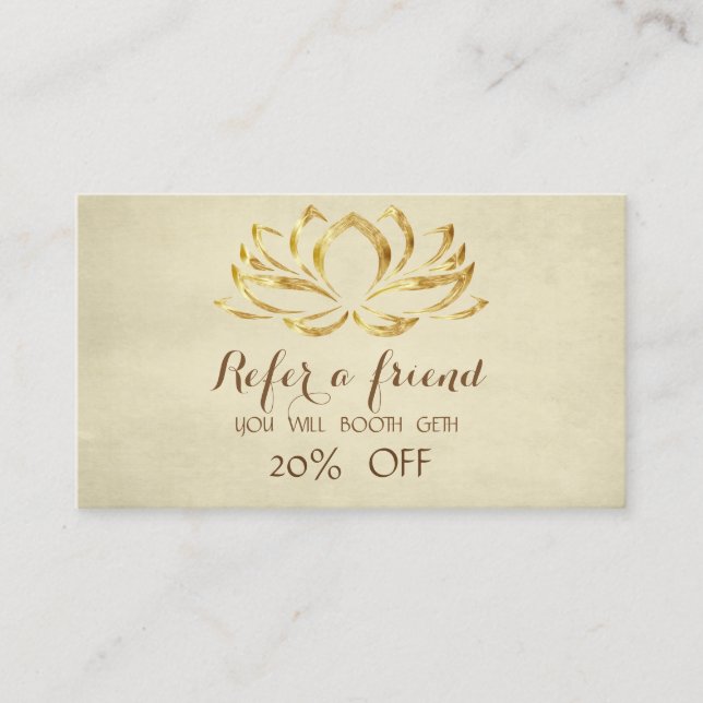 Tarjeta De Recomendación Profesional moderno,Tarjeta de referencia de Lotus (Anverso)