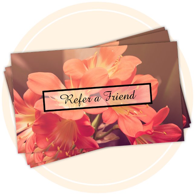 Tarjeta De Recomendación programa de referencia flores hermosas (Subido por el creador)