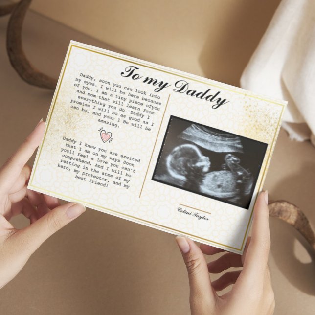 Tarjeta De Recomendación Promociona a Papá de Bulto a Papá: Día del Padre D (Promote Dad From Bump to Daddy: Funny Father's Day)