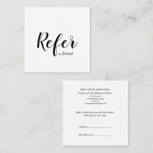 Tarjeta De Recomendación Promocional para Negocios de Salón