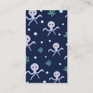 Tarjeta De Recomendación Pulpo bajo el mar patrón infantil