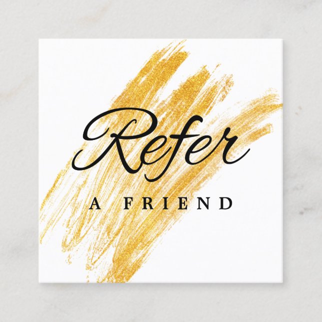 Tarjeta De Recomendación Purpurina elegante moderno de olas (Anverso)