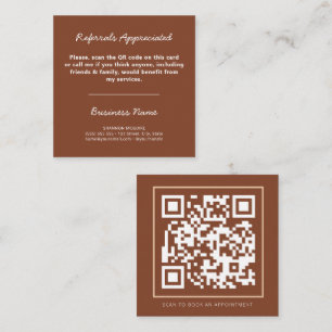 Tarjeta De Recomendación QR Code Modern Earth Tones Profesional Business