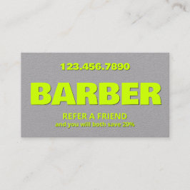 Tarjeta De Recomendación QR de Barbería Premium