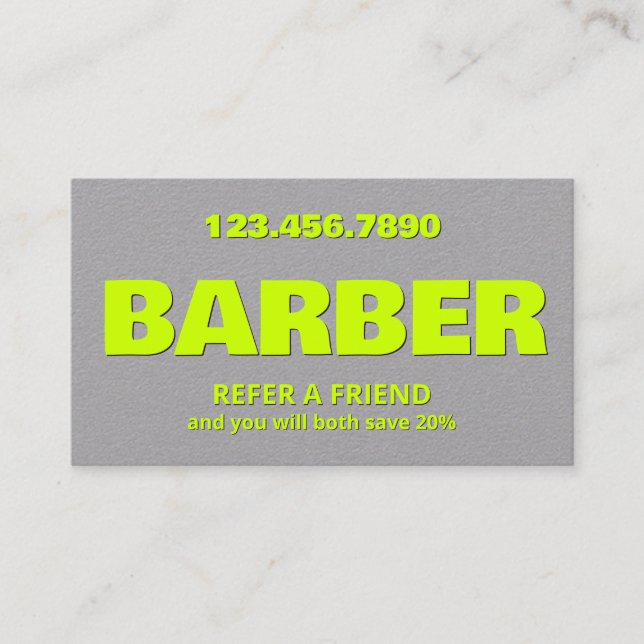 Tarjeta De Recomendación QR de Barbería Premium (Anverso)