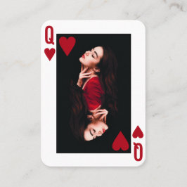 Tarjeta De Recomendación Queen of Hearts Red Photo Business Hairdresser