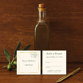 Tarjeta De Recomendación rama de olivo elegante