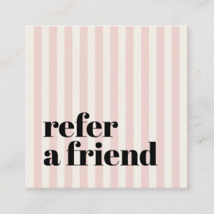 Tarjeta De Recomendación Rayas pastel atrevidas Salón de belleza Black Beau