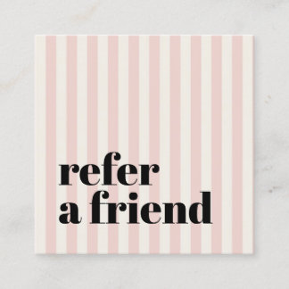 Tarjeta De Recomendación Rayas pastel atrevidas Salón de belleza Black Beau