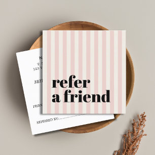 Tarjeta De Recomendación Rayas pastel atrevidas Salón de belleza Black Beau