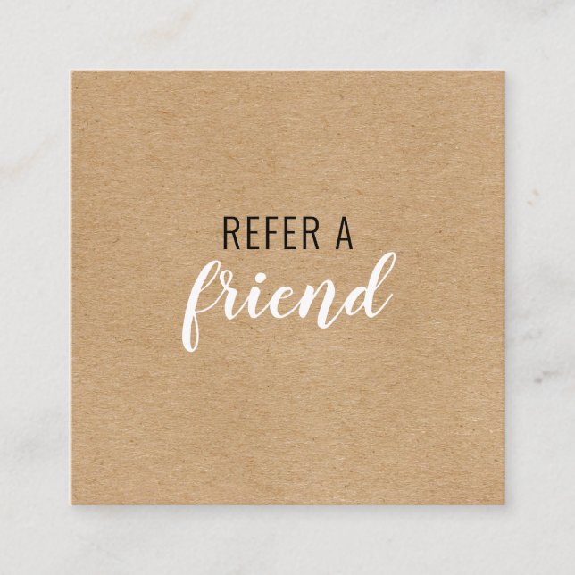 Tarjeta De Recomendación Recomiende a un amigo Rustic Kraft (Anverso)