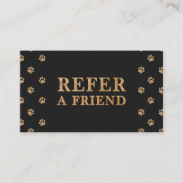 Tarjeta De Recomendación Refer A Friend Modern Luxury Pet Care Black