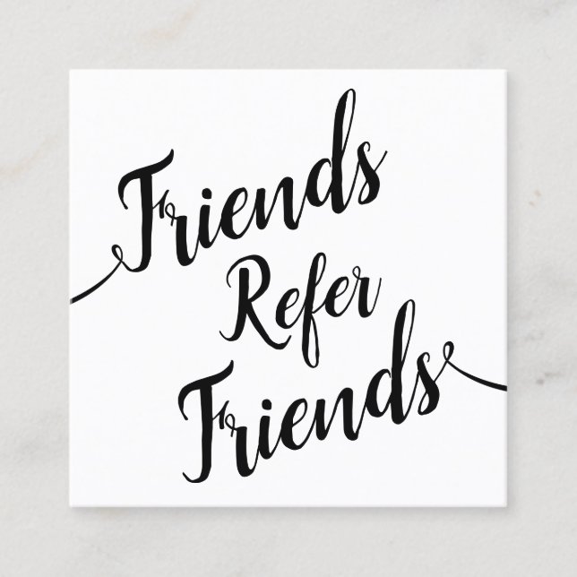 Tarjeta De Recomendación Referencia de cliente de caligrafía de script simp (Anverso)