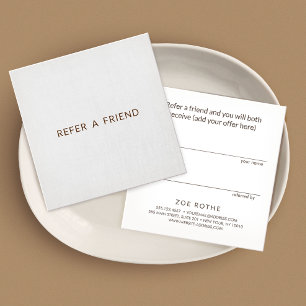 Tarjeta De Recomendación Referencia simple de cliente de línea gris